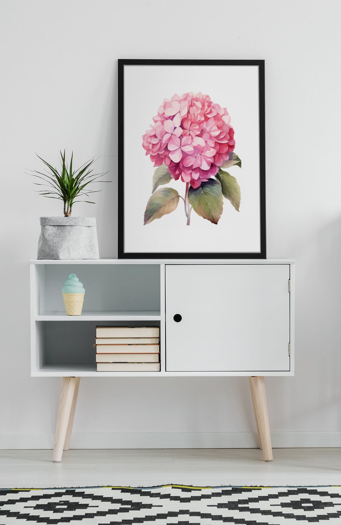 Soft Pink Hydrangea Blossom Gentle Dreamy Watercolor Art Poster - Image 9