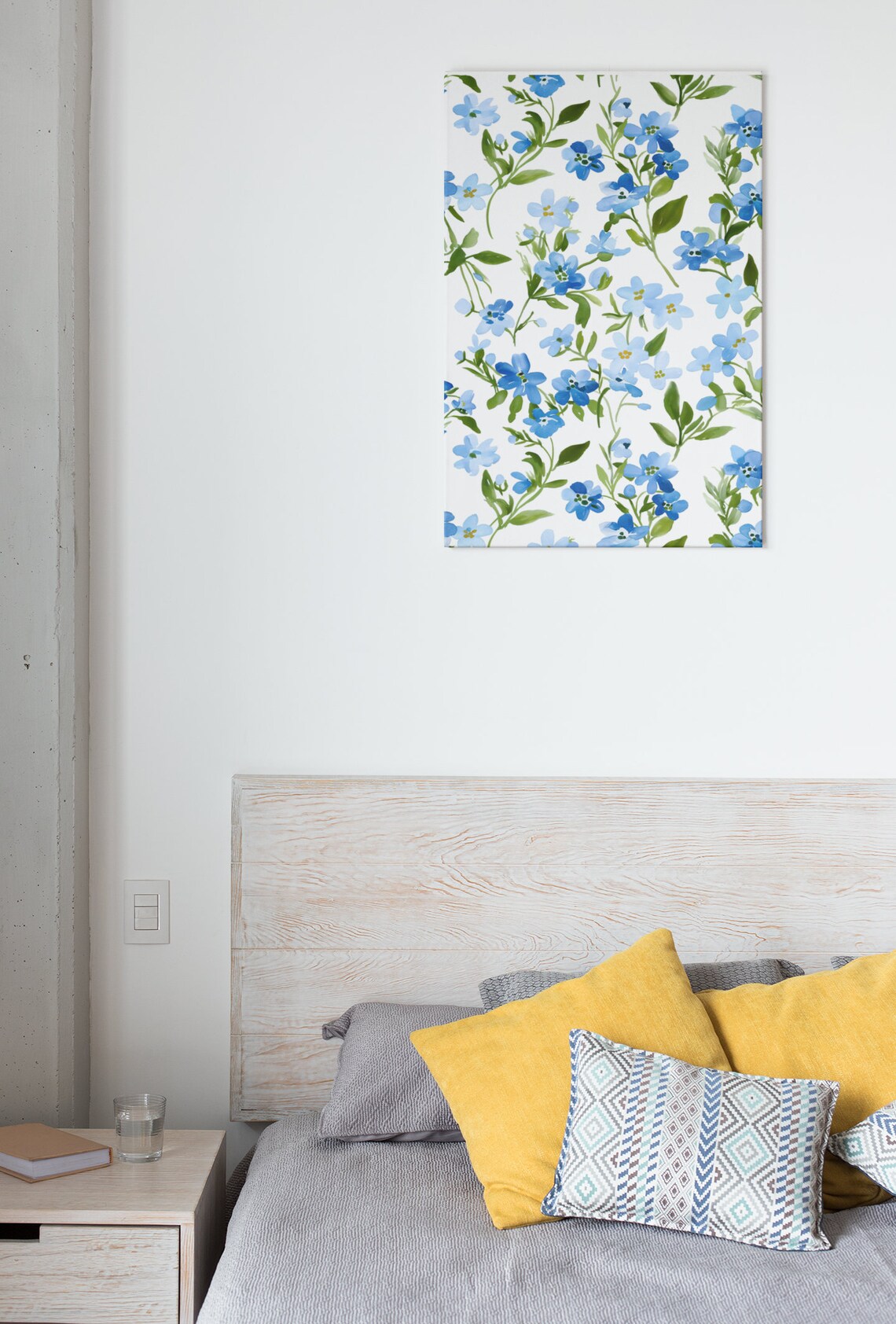 Blue Forget Me Not Blossoms All Over Watercolor Floral Poster - Image 7