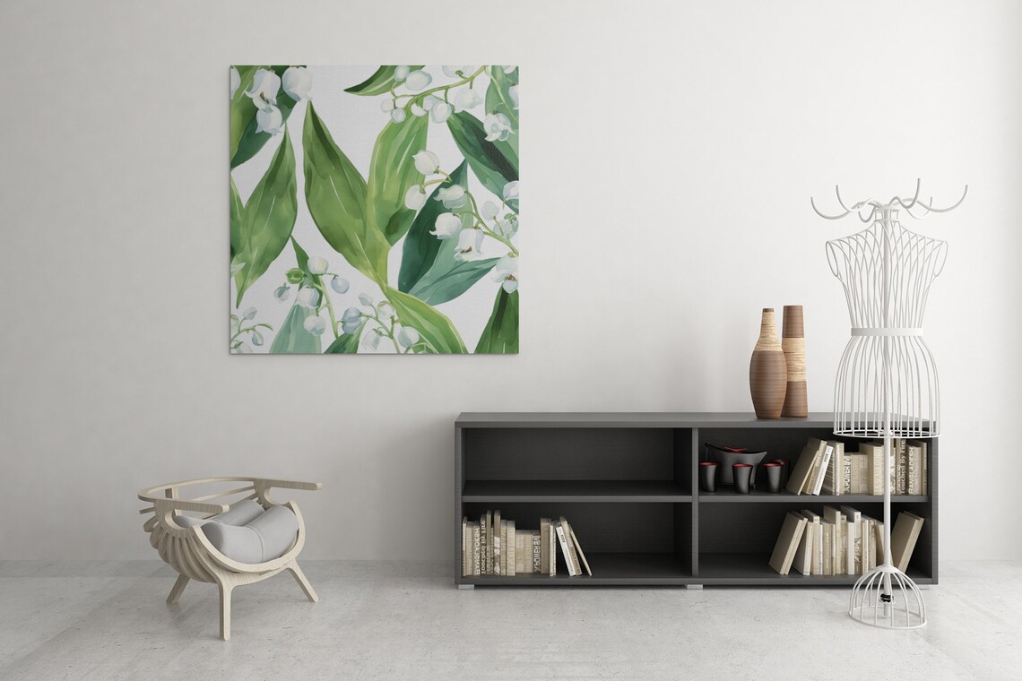 Lily of the Valley White Bells Watercolor Floral Botanical Poster - Image 7