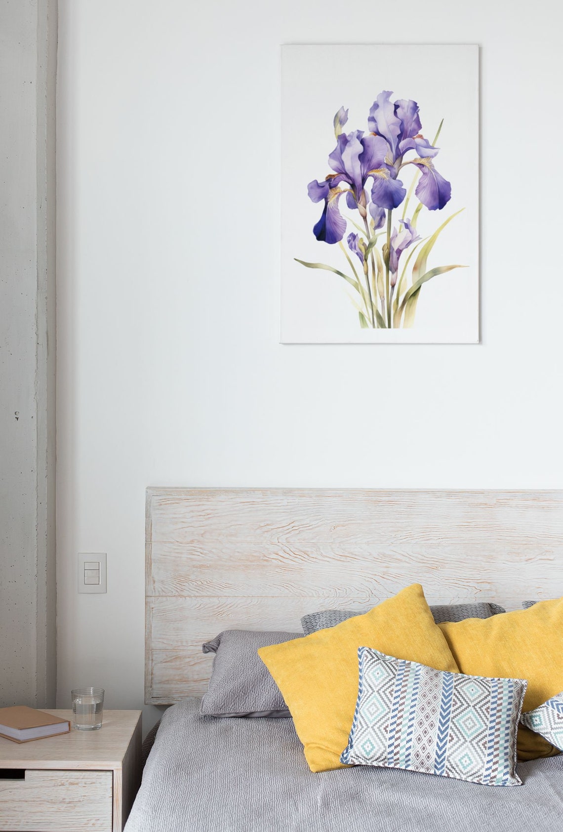Purple Iris Bloom Cluster Luminous Watercolor Botanical Poster - Image 8
