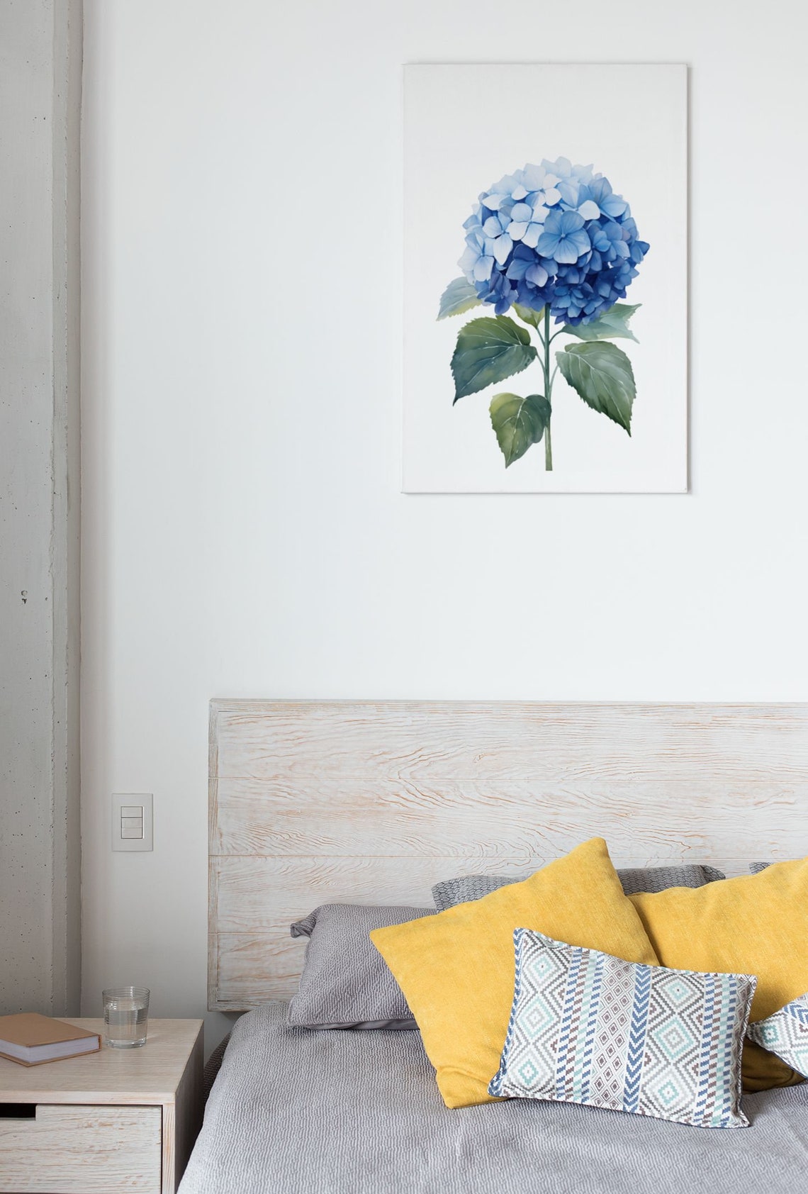 Blue Hydrangea Flower Head Watercolour Botanical Flower Poster - Image 8