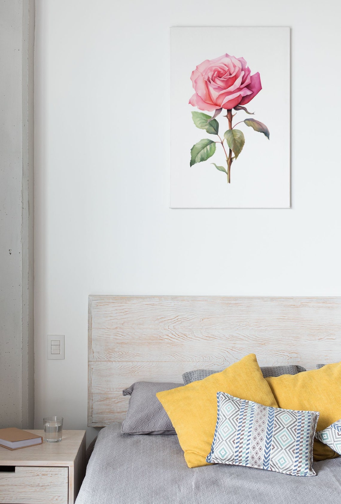Pink Rose Single Bloom Timeless Watercolor Botanical Art Poster - Image 9