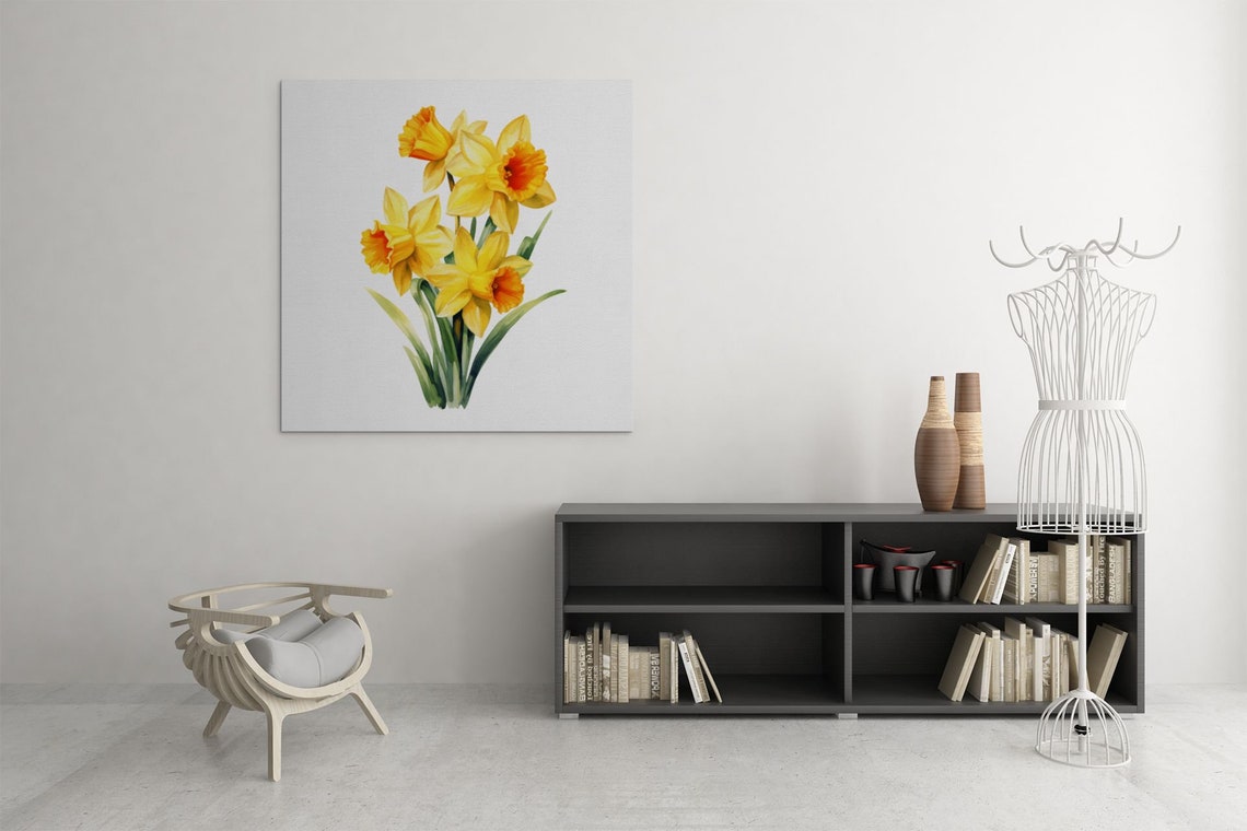 Yellow Narcissus Spring Bouquet Watercolour Botanical Flower Poster - Image 9