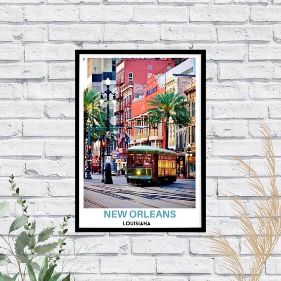 New Orleans Louisiana Historic Streetcar French Quarter Photo Travel Poster