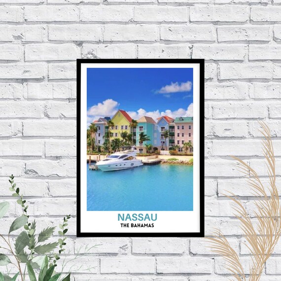 Nassau Rolled Poster Tropical Wall Art Beach Home Decor Vacation Memories Bahamas Photo Nautical