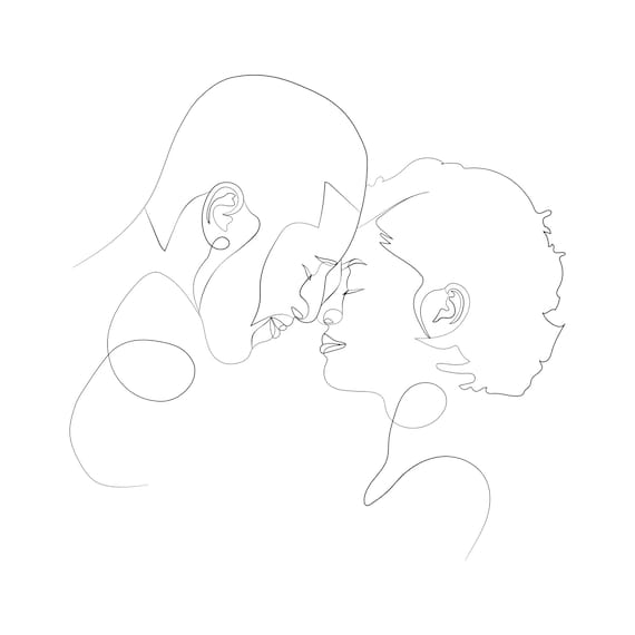 Custom Line Drawing Minimalist Illustration Minimalist Portrait Gift For Her Single Line Art Wedding Guestbook Digital