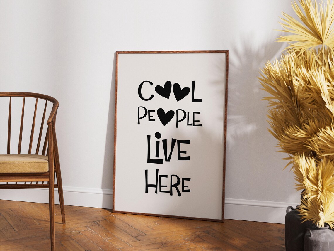 Cool People Live Here Poster, Minimalist Typography - Image 2