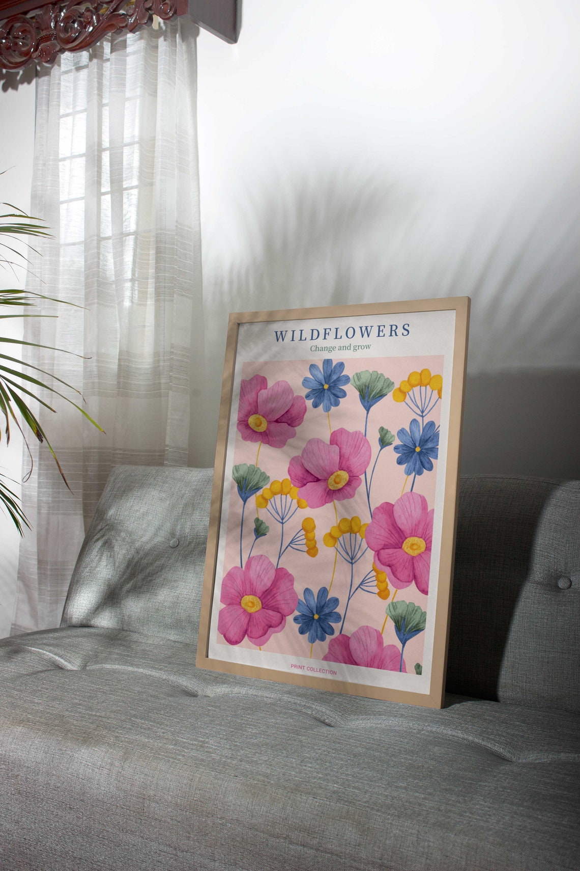 Wildflowers Change And Grow Pink Meadow Floral Bloom Growth Poster - Image 3