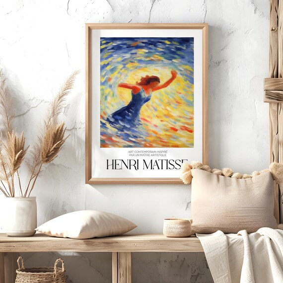 Henri Matisse Flower Style Exhibition Poster Famous Gallery Wall Art Print Grey Beige Boho Art Print Wall Decor Bedroom Living Room Art
