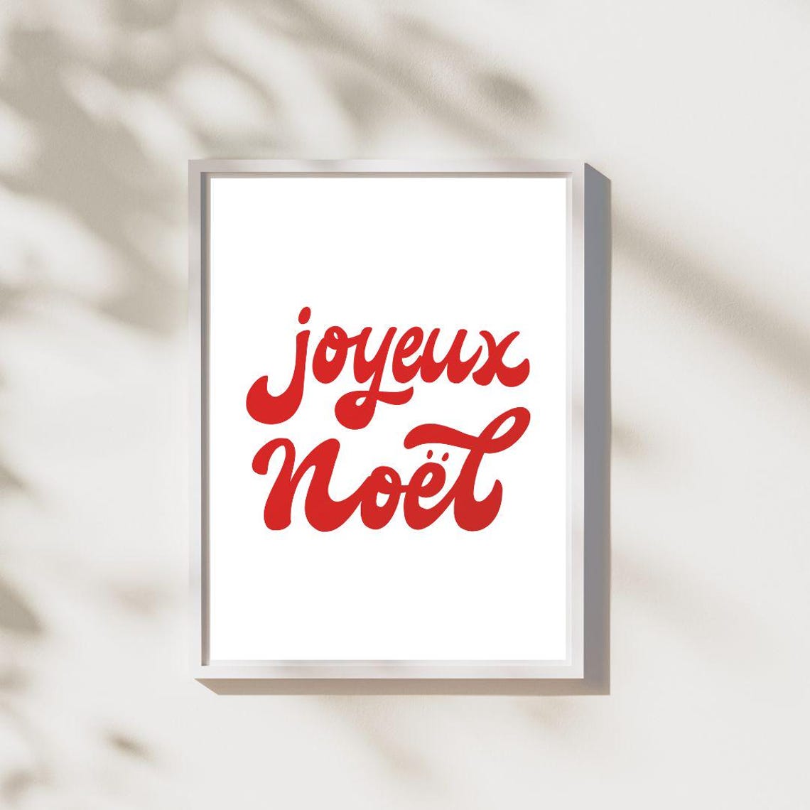 Joyeux Noel Bold Red Retro Script French Christmas Holiday Poster - Image 2
