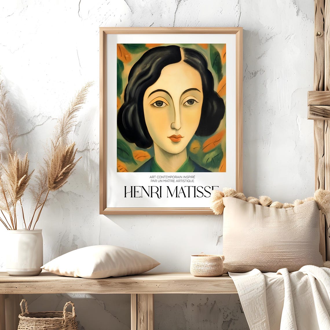 Henri Matisse Style Dark Haired Woman Portrait Classic Art Print