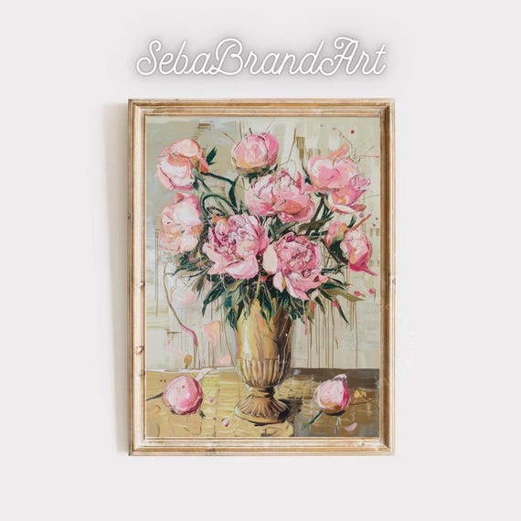 Jacksonpollock Style The Blossom Of Fortune Abstract Expressionist Interpretation Of Peonies Bold Brushstrokes And Dynamic Composition