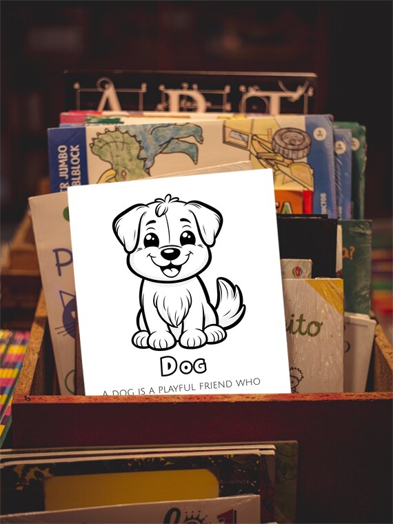 Cute Dog Alphabet Flashcard Sweet Puppy Educational Kids Nursery Poster