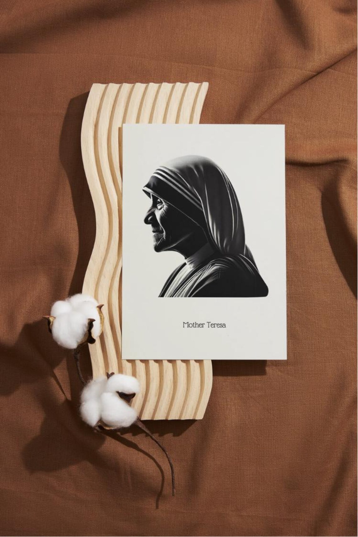Mother Teresa Profile Silhouette Inspirational Portrait Poster - Image 5