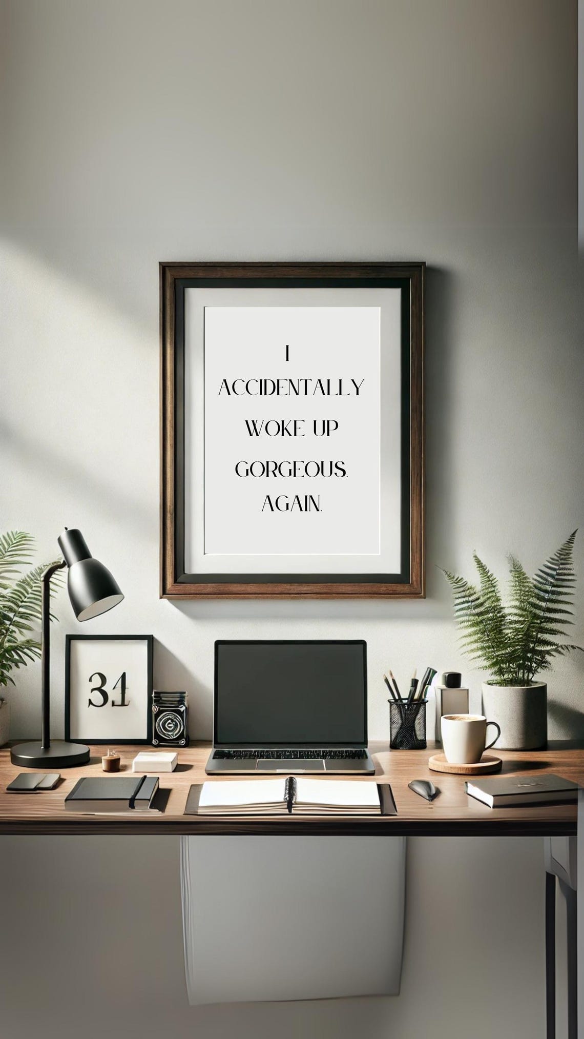 I Accidentally Woke Up Gorgeous Print Funny Minimalist Wall Art For Instant - Image 2
