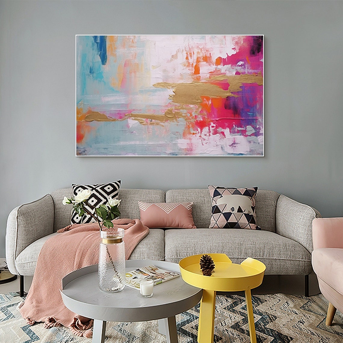 Original Painting Painting Vibrant Painting Abstract Painting Handmade Painting Large Original Oil Painting Home Decor Wall Art - Image 3