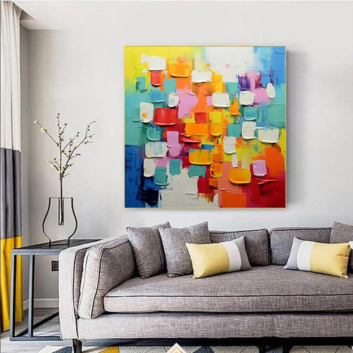 Vibrant Color Block Abstract With Chunky Palette Knife Poster - Image 3