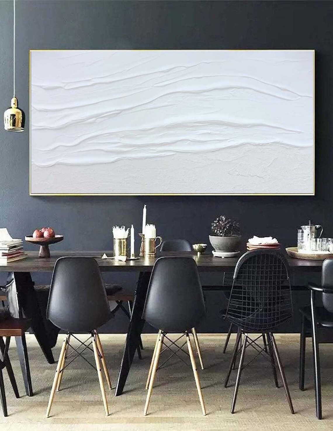 White 3D Textured Abstract Minimalist Art Print - Image 5