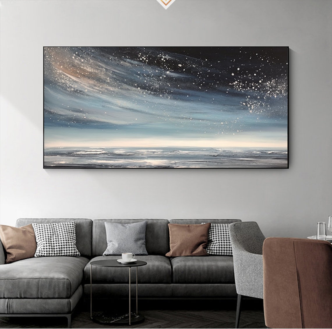 Starry Night Sky Over Calm Ocean Horizontal Seascape Wall Poster - Image 7