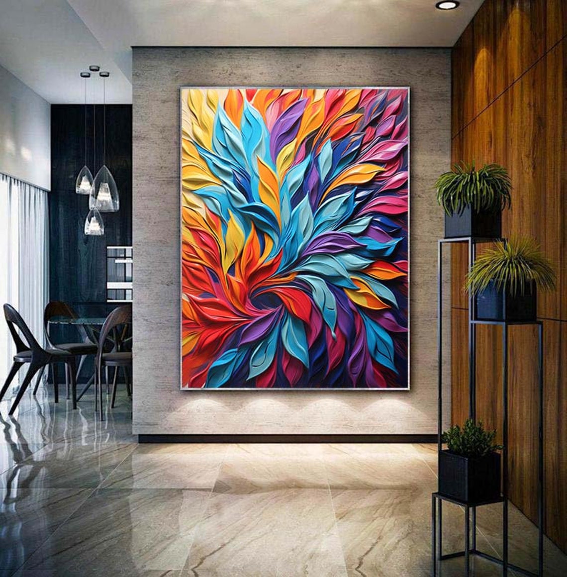 Rainbow Swirl Petal Vortex Colorful 3D Abstract Swirl Poster - Image 6
