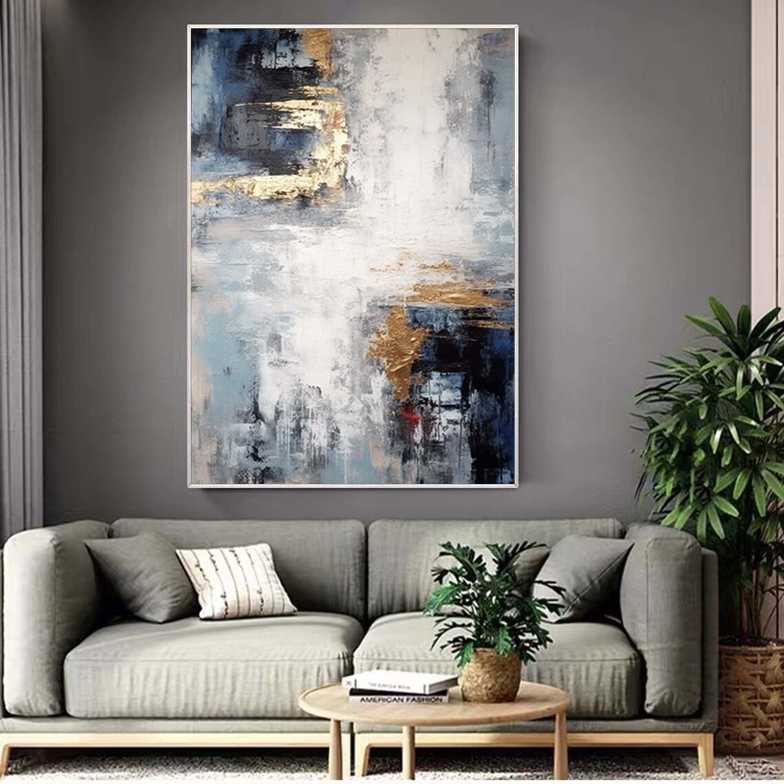 Modern Abstract Oil Painting, Textured Art Print - Image 2