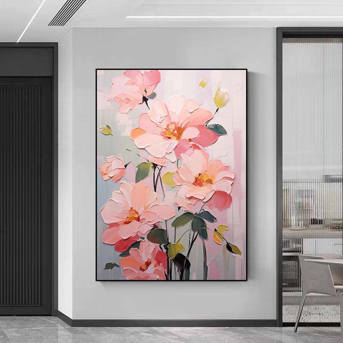 Abstract Pink Flower Art Print, Boho Wall Decor - Image 4