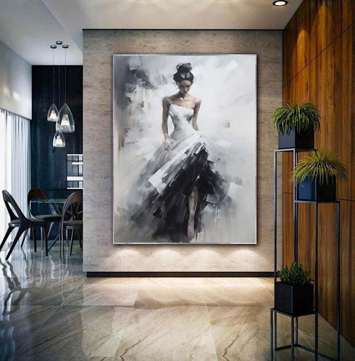 Ballerina Oil Painting, Living Room Wall Art Print - Image 2