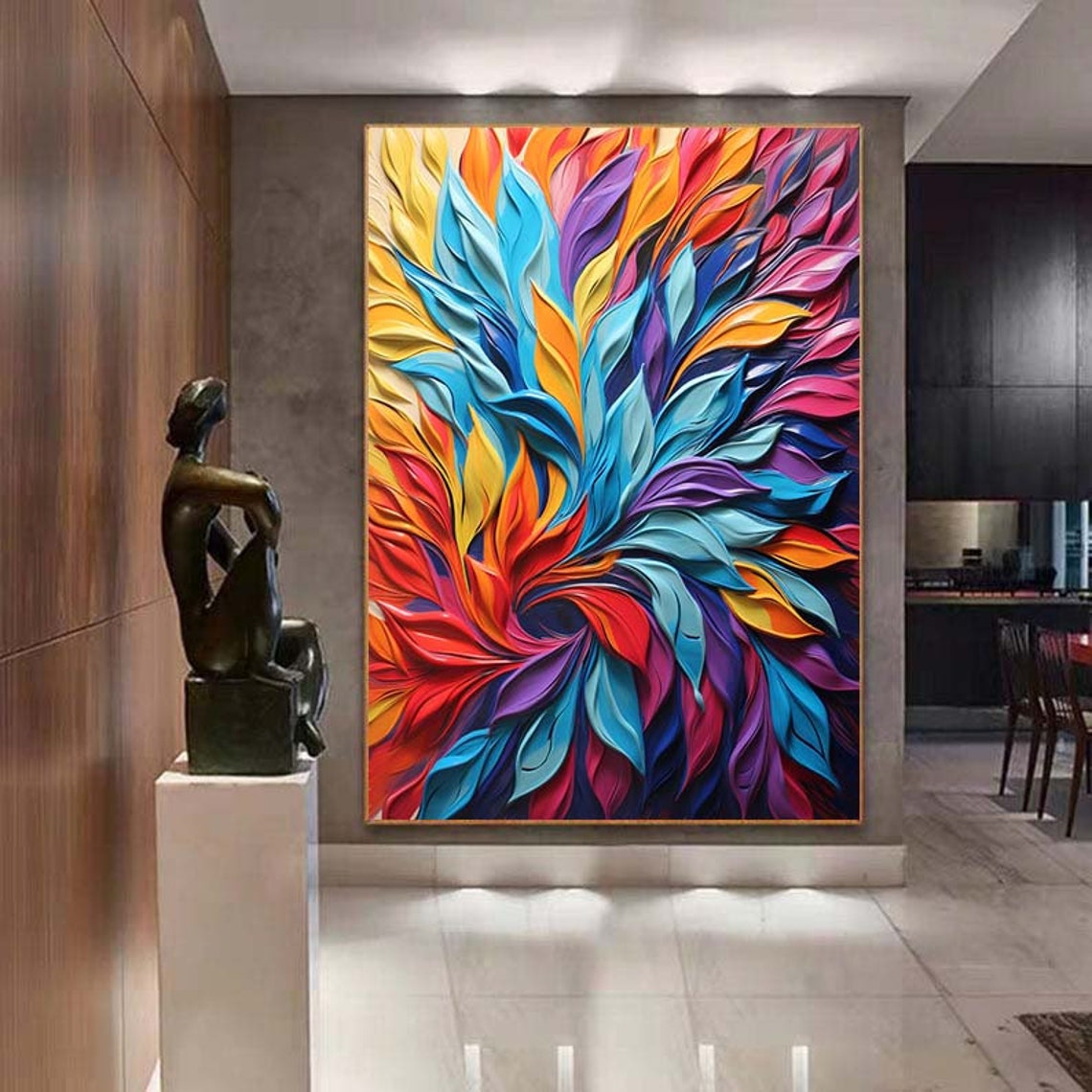 Rainbow Swirl Petal Vortex Colorful 3D Abstract Swirl Poster - Image 4