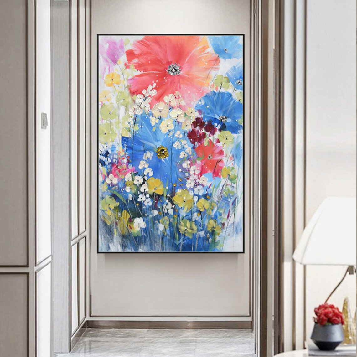 Colorful Wildflower Meadow Impasto Bouquet Garden Fresh Poster - Image 4