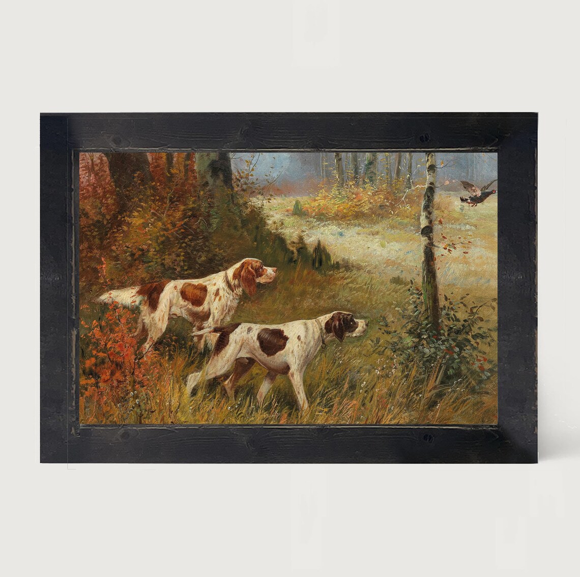 Quail Hunting Spaniel, Rustic Cabin Bird Art Print - Image 4