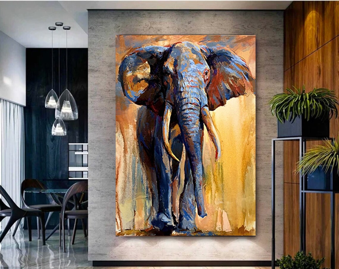 Abstract Elephant Graffiti Art Print, Modern Street Style
