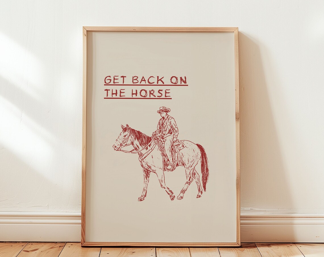 Vintage Cowboy Poster, Minimalist Western Art Print - Image 5