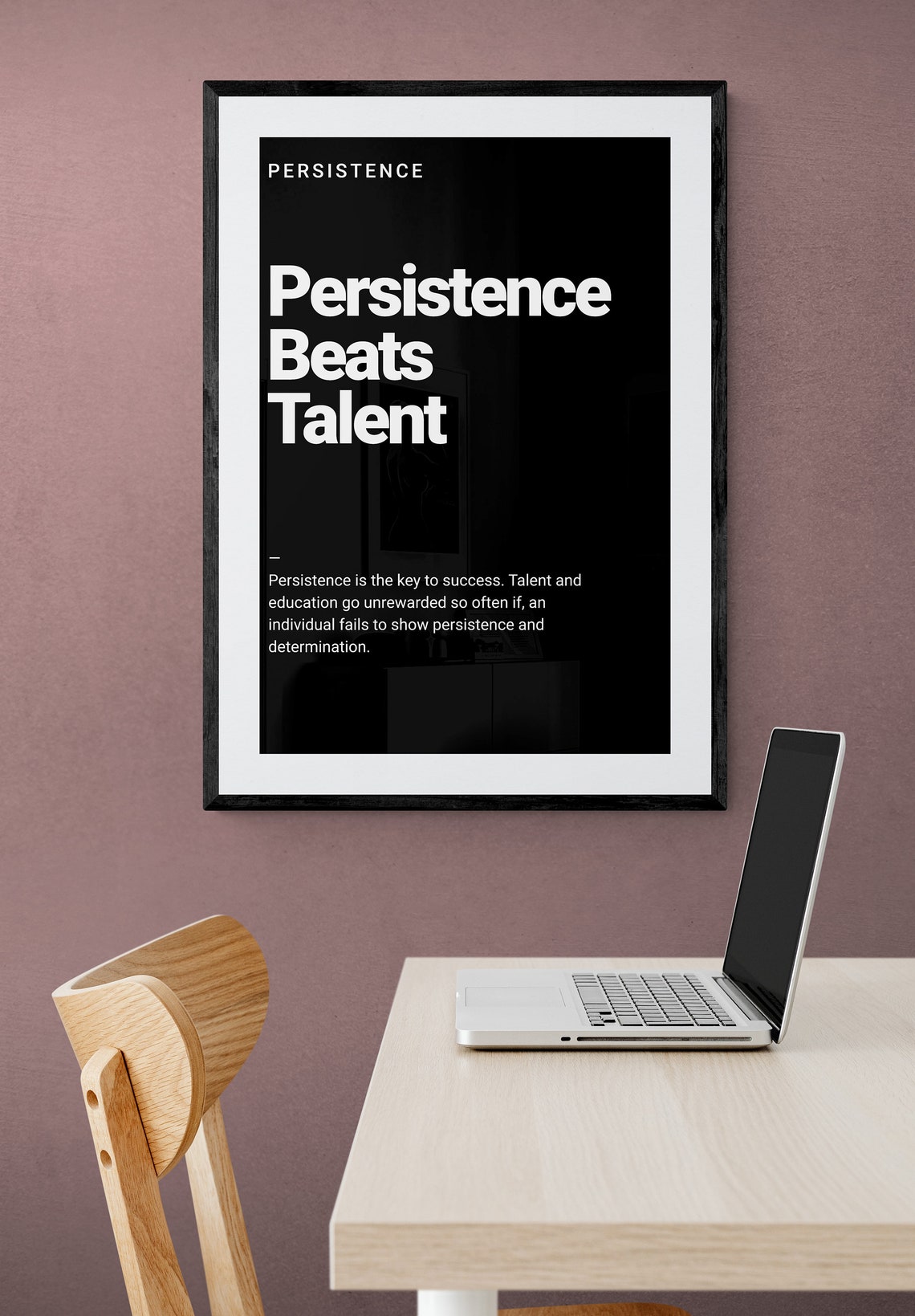 Persistence Beats Talent Key To Success Bold Motivational Poster - Image 2