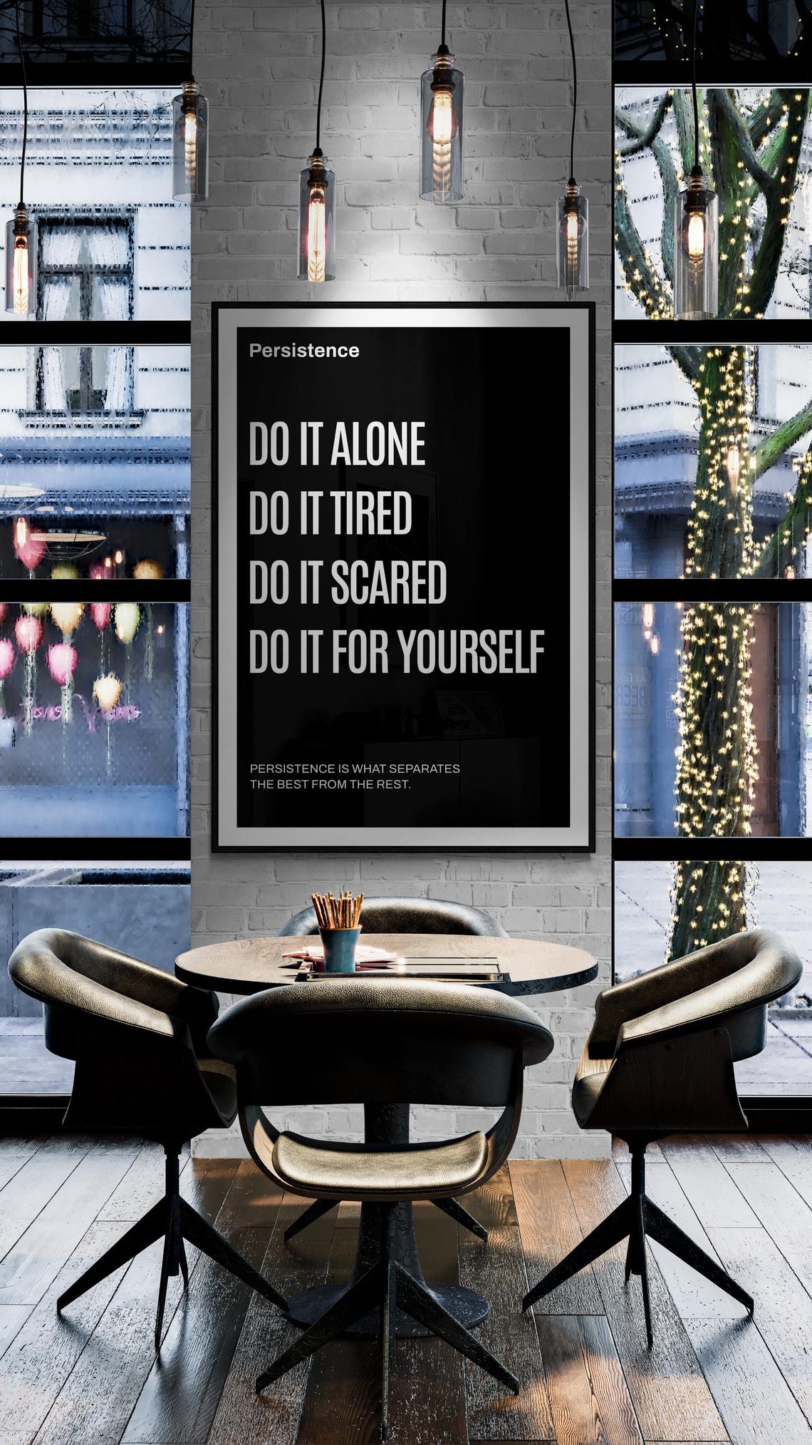 Do It Alone Do It Tired Do It Scared Persistence Quote Poster Art - Image 2