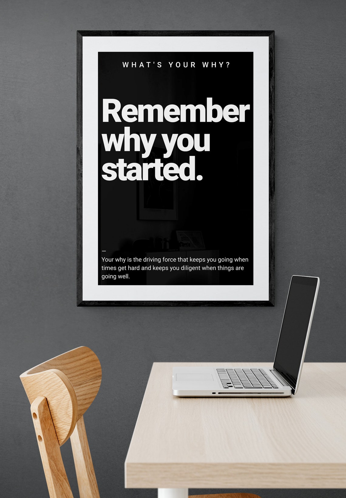 Whats Your Why Remember Why You Started Bold Minimalist Poster - Image 2