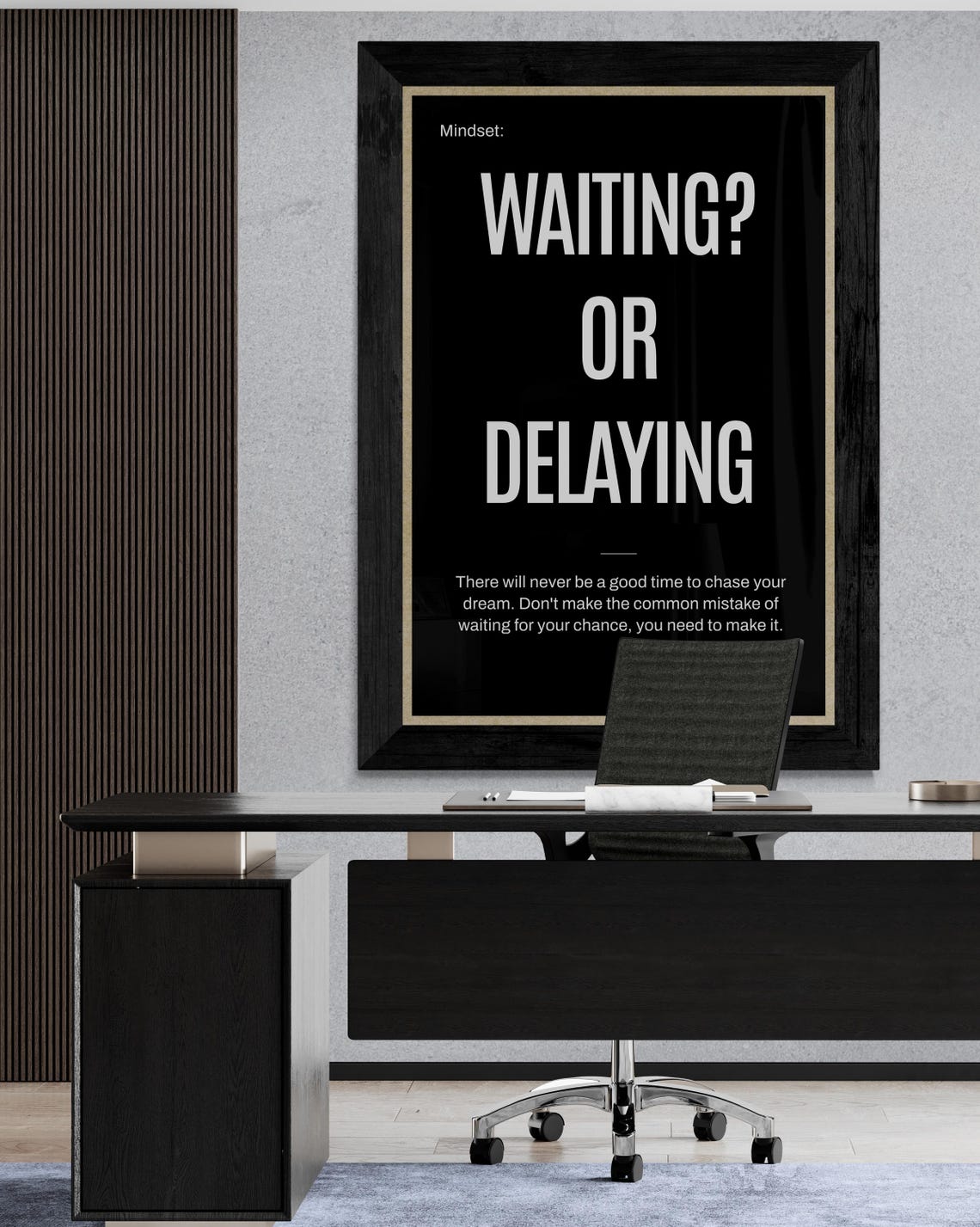 Stop Waiting Start Now Motivational Dream Chaser Quote Poster - Image 2