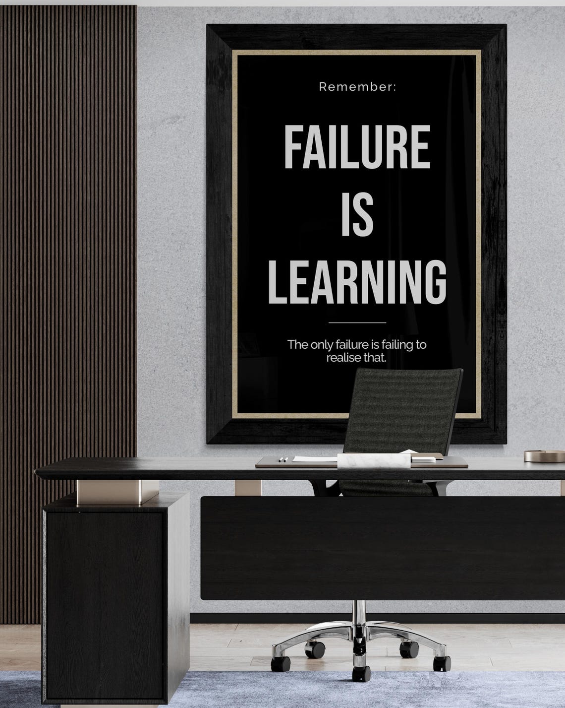 Failure Is Learning Mindset Bold Minimalist Motivational Poster - Image 2