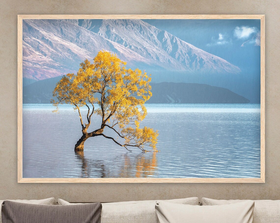 Lake Wanaka New Zealand Lone Tree Morning Light Mountain Poster