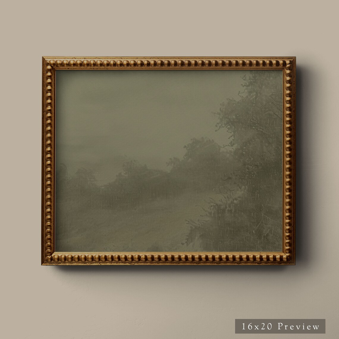 Muted Green Contemporary Landscape Art Print - Image 6