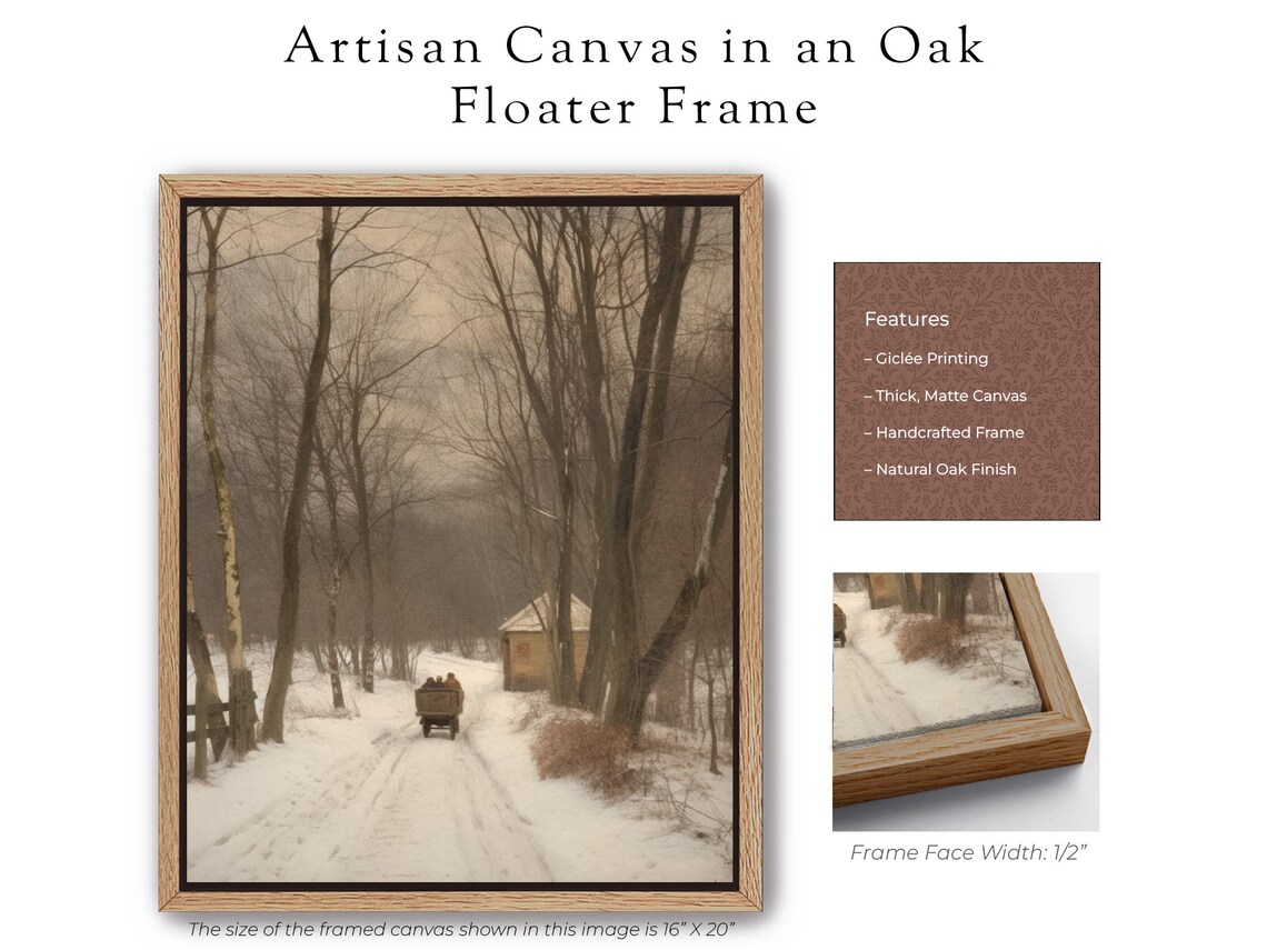 Vintage Winter Path Painting, Moody Landscape Art Print - Image 6