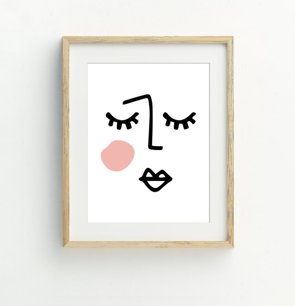 Abstract Face Art Print, Minimalist Wall Decor