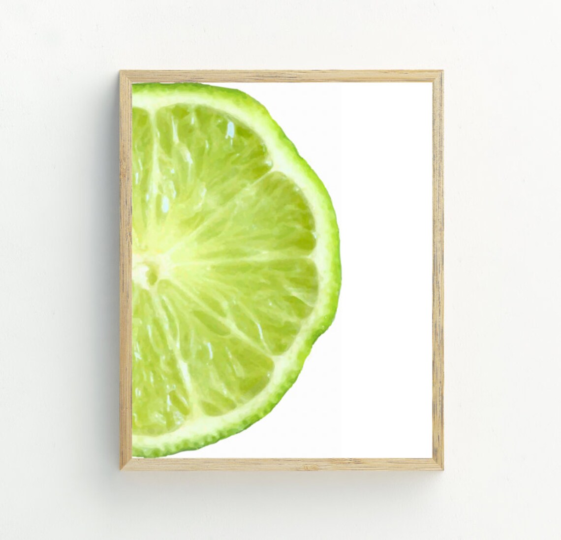Lime Slice Print Fruit Citrus Kitchen Wall Art Lime Wedge Minimalist Wall Art 5x7 8x10 11x14 16x20 - Image 2