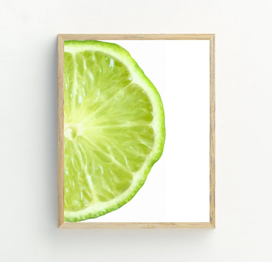 Lime Wedge Citrus Close Up Minimalist Kitchen Photography Wall Art - Image 2