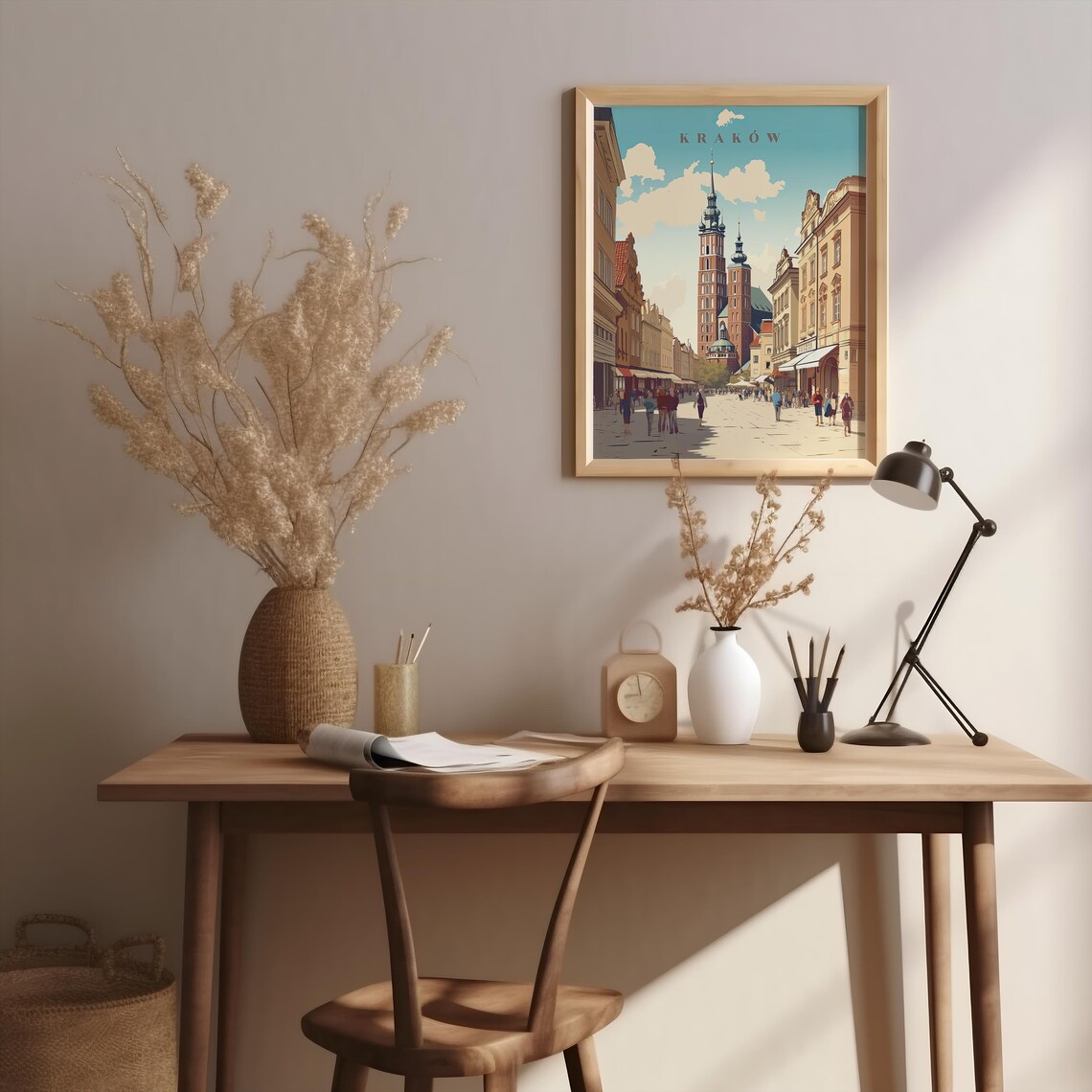 Krakow Main Square Vintage Travel Poland Old Town Scene Poster - Image 6