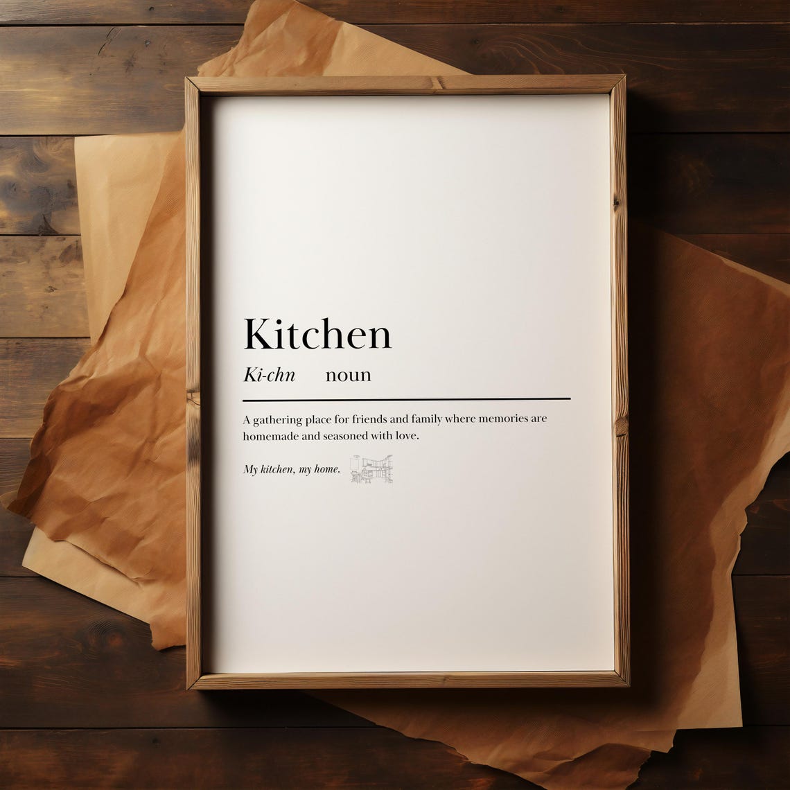 Kitchen Dictionary Definition Noun Gathering Place Family Poster - Image 4