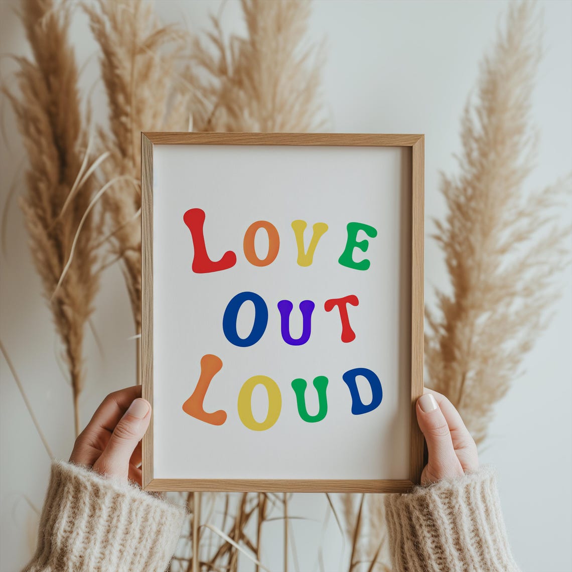 Love Out Loud Rainbow Playful Lettering Pride Affirmation Poster - Image 3