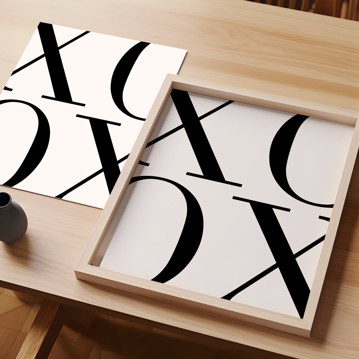 XOXO Oversized Typography Minimal Black and White Art Poster - Image 2