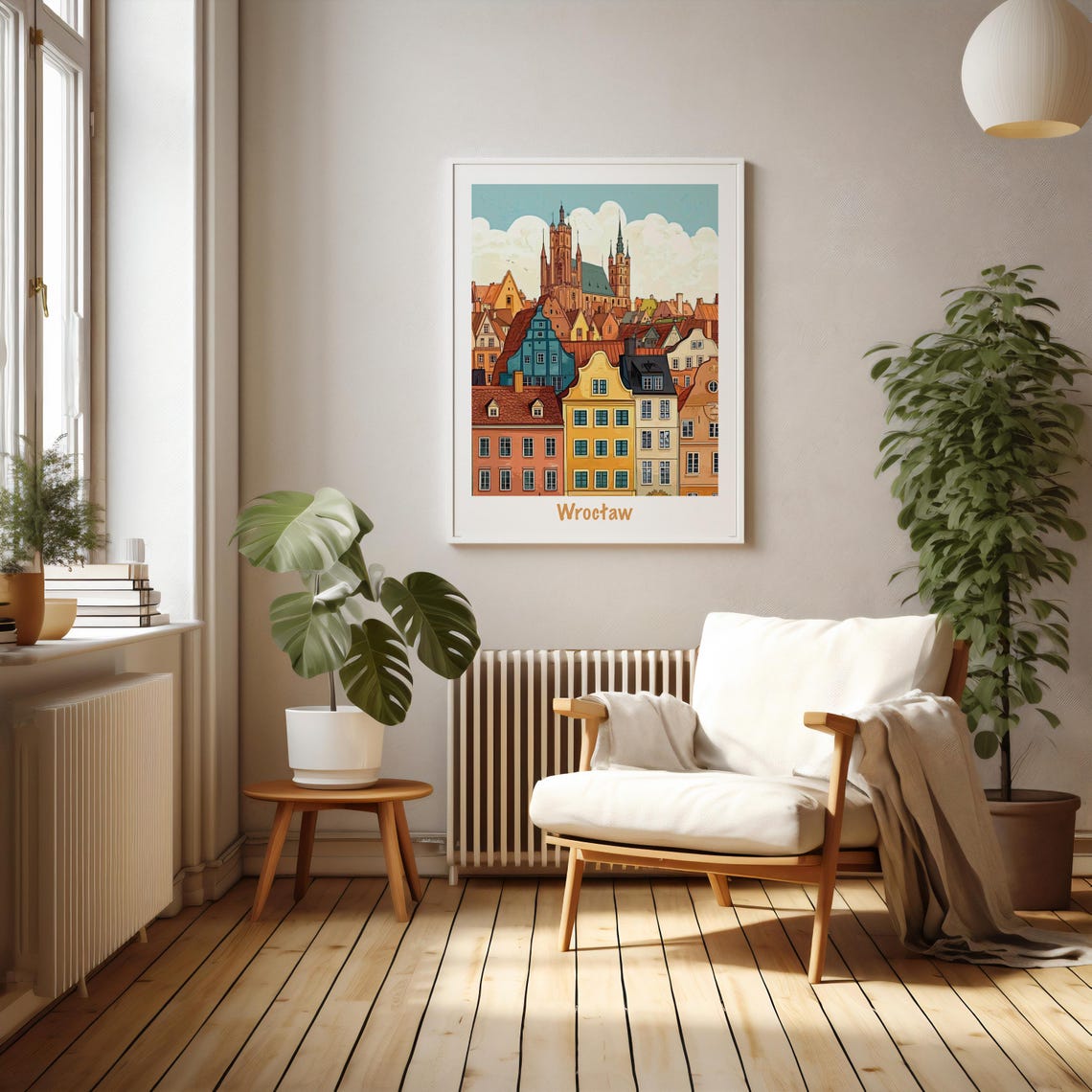 Wroclaw Poland Poster Travel Poland Wroclaw Polska Illustration Gift Polski Plakat European City Poster Wroclaw Print Poland Decor - Image 4