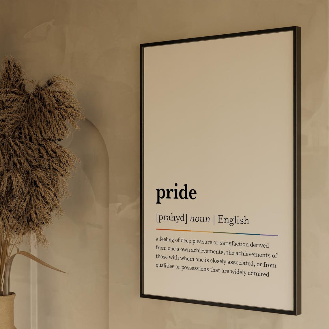 Pride Dictionary Definition Rainbow Line Noun English Poster - Image 7