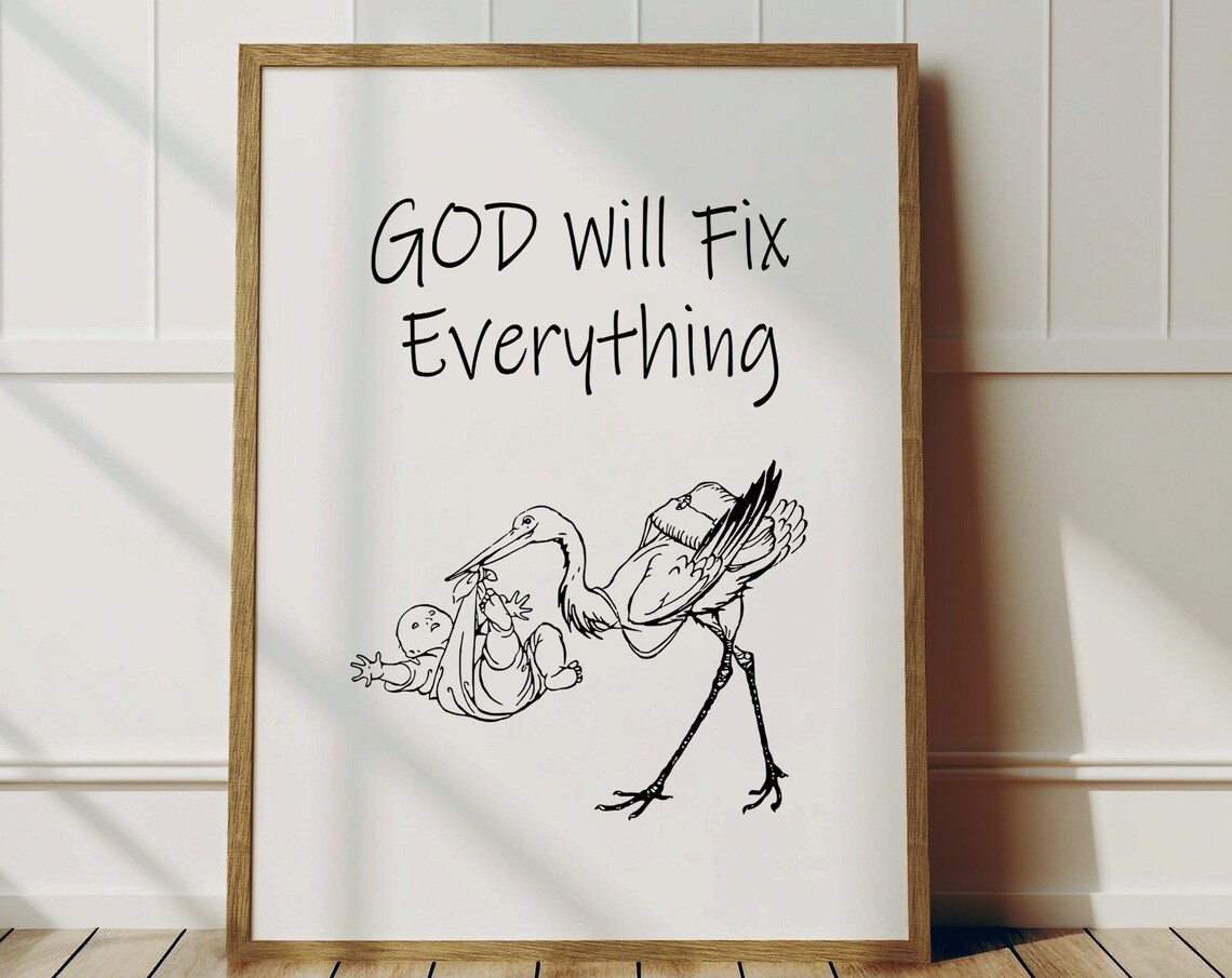 Modern Christian Wall Art Print God Is Good Quote Prayer Room Decor Scripture